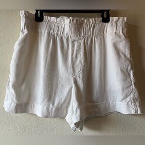 a new day White High-Rise Elastic Waist Linen-Blend Shorts